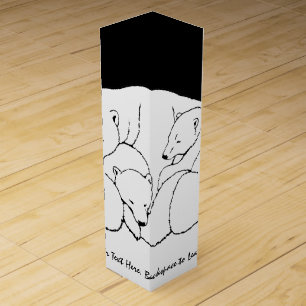 Bear Art Wine Personalized Box Polar Bear Wine Box