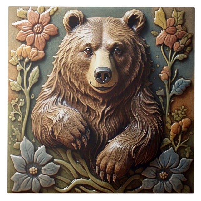 Bear - Arts And Crafts Ceramic Tile (Front)