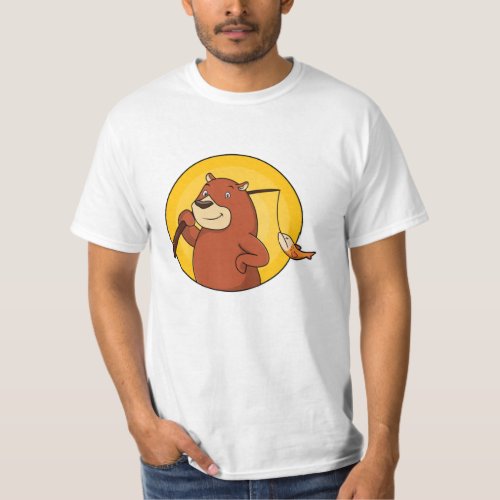 Bear as Angler with Fish T_Shirt