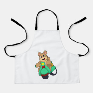 Bear as Biker with Scooter.PNG Apron