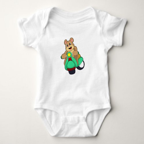 Bear as Biker with ScooterPNG Baby Bodysuit