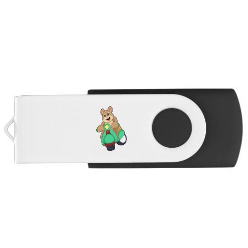 Bear as Biker with ScooterPNG Flash Drive