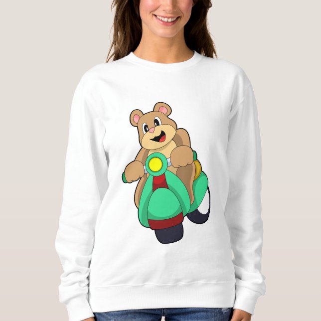 Bear as Biker with Scooter.PNG Sweatshirt (Front)