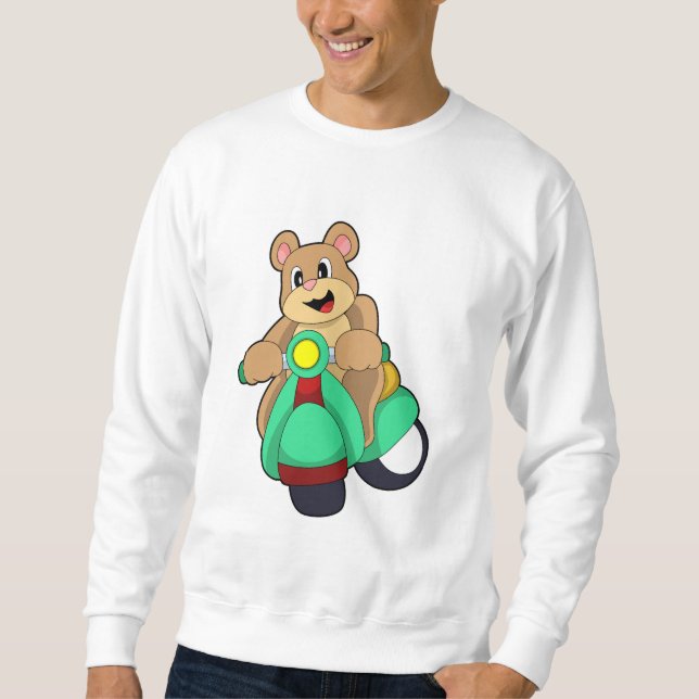 Bear as Biker with Scooter.PNG Sweatshirt (Front)