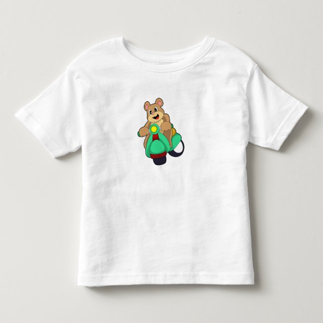 Bear as Biker with Scooter.PNG Toddler T-shirt (Front)