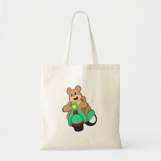 Bear as Biker with Scooter.PNG Tote Bag (Front)