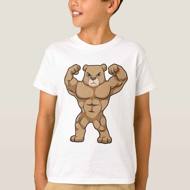 Bear as Bodybuilder with big Muscles T-Shirt (Front)