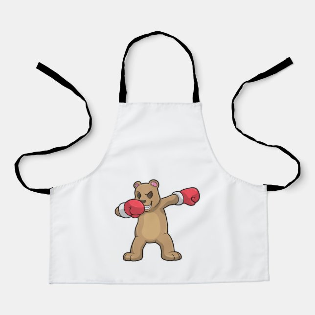 Bear as Boxer at Boxing & Hip Hop Dance Dab Apron (Front)