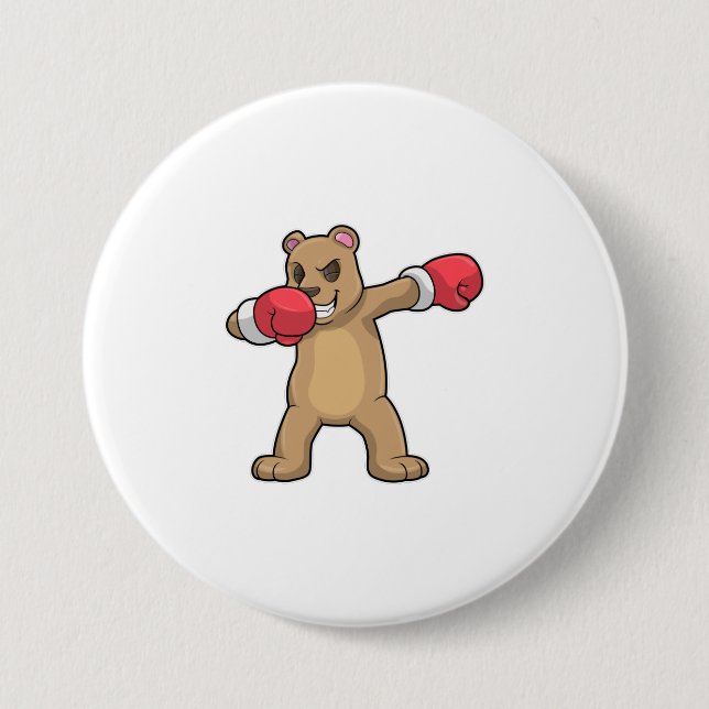 Bear as Boxer at Boxing & Hip Hop Dance Dab Button (Front)