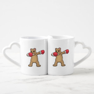Bear as Boxer at Boxing & Hip Hop Dance Dab Coffee Mug Set