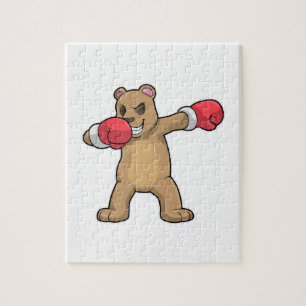 Bear as Boxer at Boxing & Hip Hop Dance Dab Jigsaw Puzzle