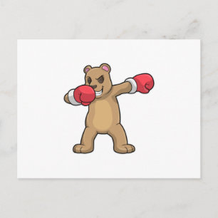 Bear as Boxer at Boxing & Hip Hop Dance Dab Postcard