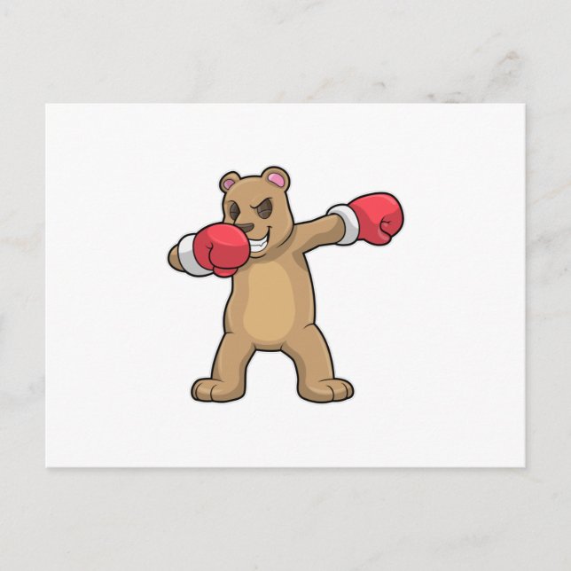 Bear as Boxer at Boxing & Hip Hop Dance Dab Postcard (Front)