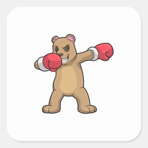 Bear as Boxer at Boxing  Hip Hop Dance Dab Square Sticker