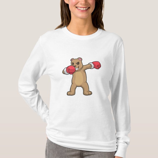 Bear as Boxer at Boxing & Hip Hop Dance Dab T-Shirt (Front)