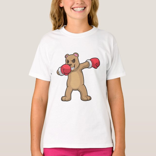 Bear as Boxer at Boxing & Hip Hop Dance Dab T-Shirt (Front)