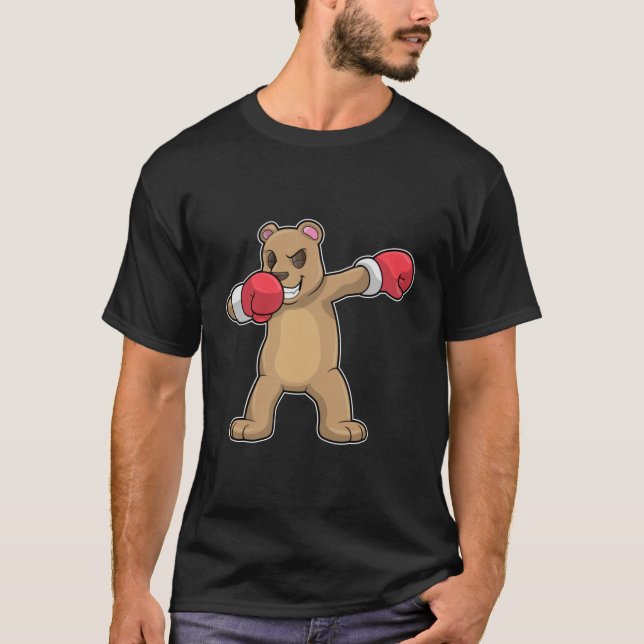 Bear as Boxer at Boxing & Hip Hop Dance Dab T-Shirt (Front)