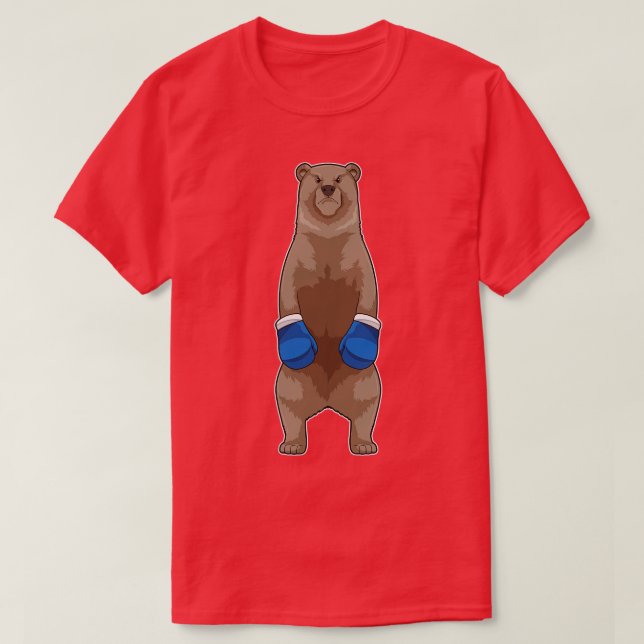 Bear as Boxer with Boxing gloves 1 T-Shirt (Design Front)