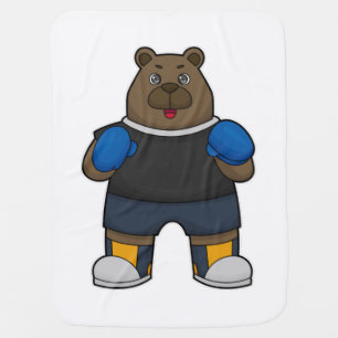 Bear as Boxer with Boxing gloves Baby Blanket