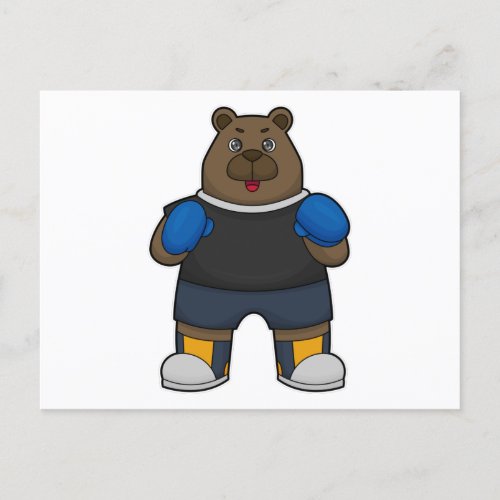 Bear as Boxer with Boxing gloves Postcard