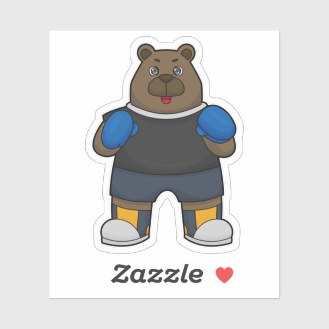 Bear as Boxer with Boxing gloves Sticker (Sheet)