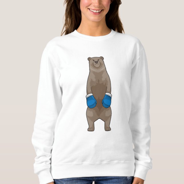 Bear as Boxer with Boxing gloves Sweatshirt (Front)