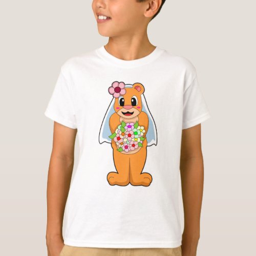 Bear as Bride with Flowers T_Shirt