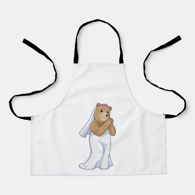 Bear as Bride with Veil Apron (Front)