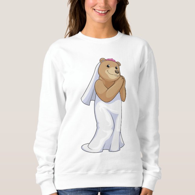 Bear as Bride with Veil Sweatshirt (Front)