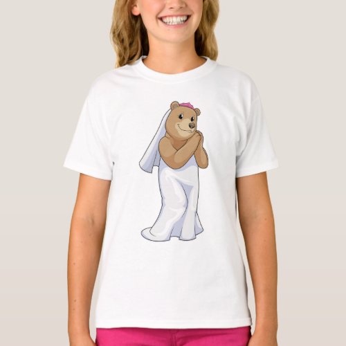 Bear as Bride with Veil T_Shirt