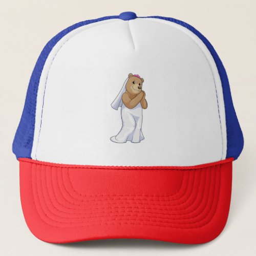 Bear as Bride with Veil Trucker Hat