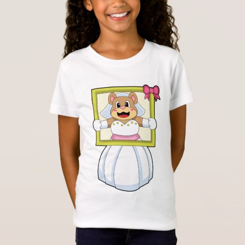 Bear as Bride with Wedding dress  Picture Framep T_Shirt