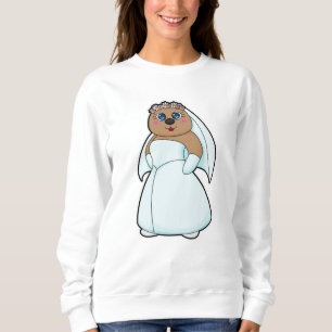 Bear as Bride with Wreath of Flowers Sweatshirt