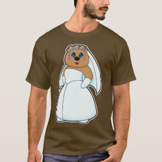 Bear as Bride with Wreath of Flowers T-Shirt
