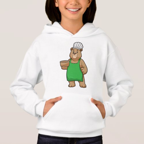 Bear as Cook with Cooking apron  Bowl Hoodie