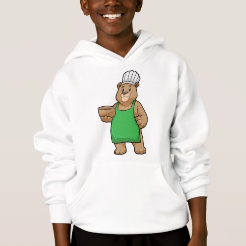 Bear as Cook with Cooking apron  Bowl Hoodie