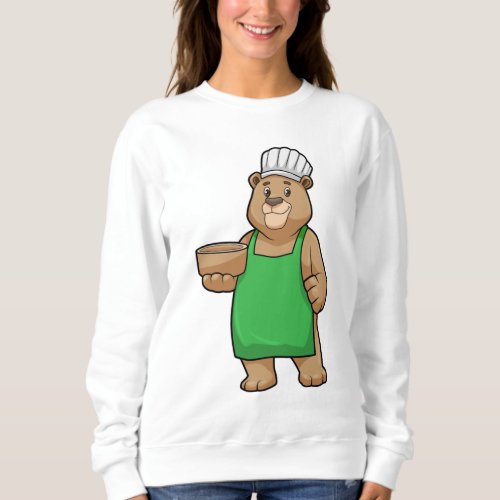 Bear as Cook with Cooking apron  Bowl Sweatshirt