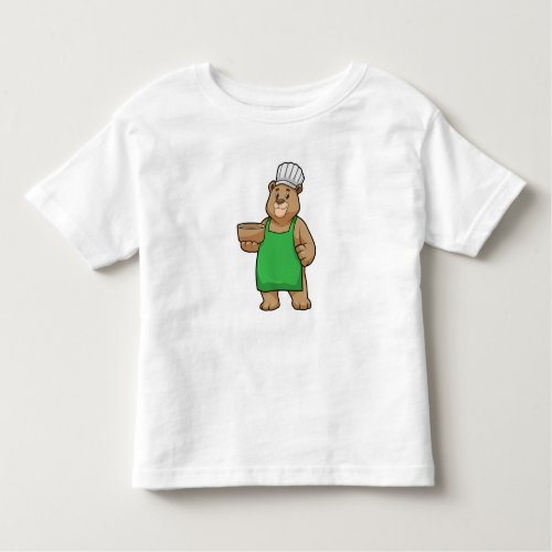 Bear as Cook with Cooking apron  Bowl Toddler T_shirt