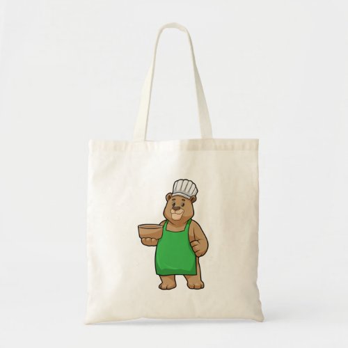 Bear as Cook with Cooking apron  Bowl Tote Bag