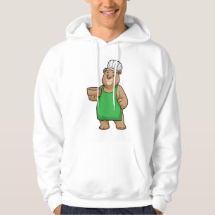 Bear as Cook with Cooking apron & Wooden bowl Hoodie