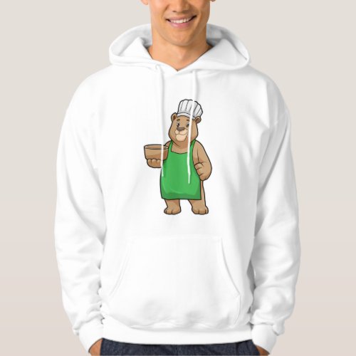 Bear as Cook with Cooking apron  Wooden bowl Hoodie