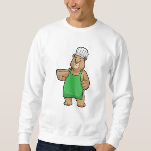 Bear as Cook with Cooking apron & Wooden bowl Sweatshirt