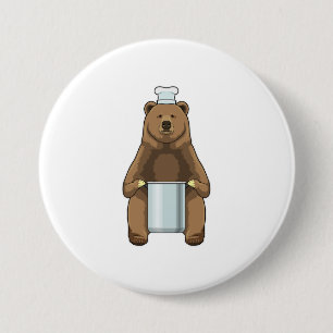 Bear as Cook with Cooking pot Button