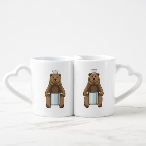 Bear as Cook with Cooking pot Coffee Mug Set