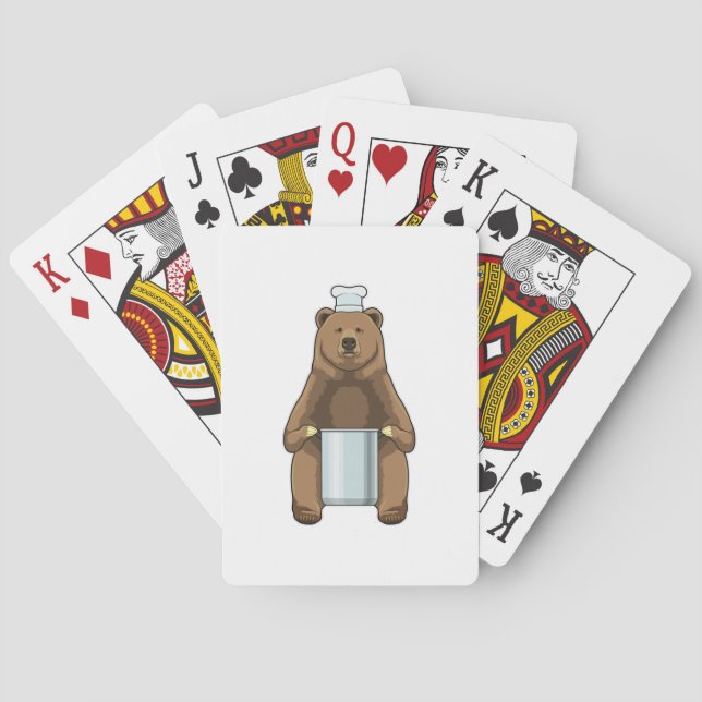 Bear as Cook with Cooking pot Poker Cards (Back)