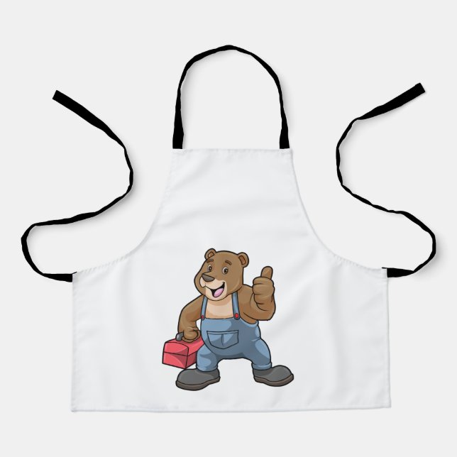 Bear as Craftsman with Tool box Apron (Front)