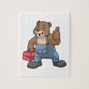 Bear as Craftsman with Tool box Jigsaw Puzzle
