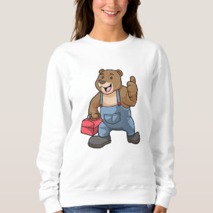 Bear as Craftsman with Tool box Sweatshirt