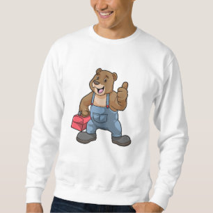 Bear as Craftsman with Tool box Sweatshirt