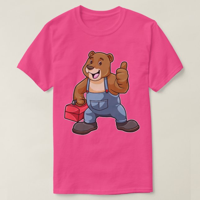 Bear as Craftsman with Tool box T-Shirt (Design Front)